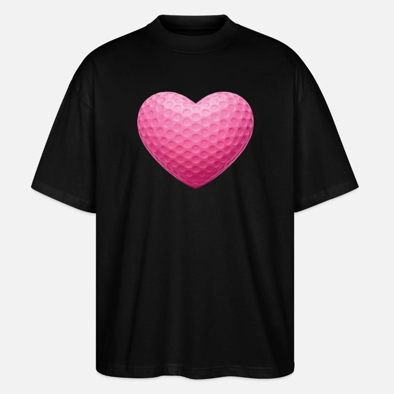 Pink Heart Golfball-Textur - Stanley/Stella Oversized Unisex Bio T-Shirt Blaster 2.0 - Schwarz