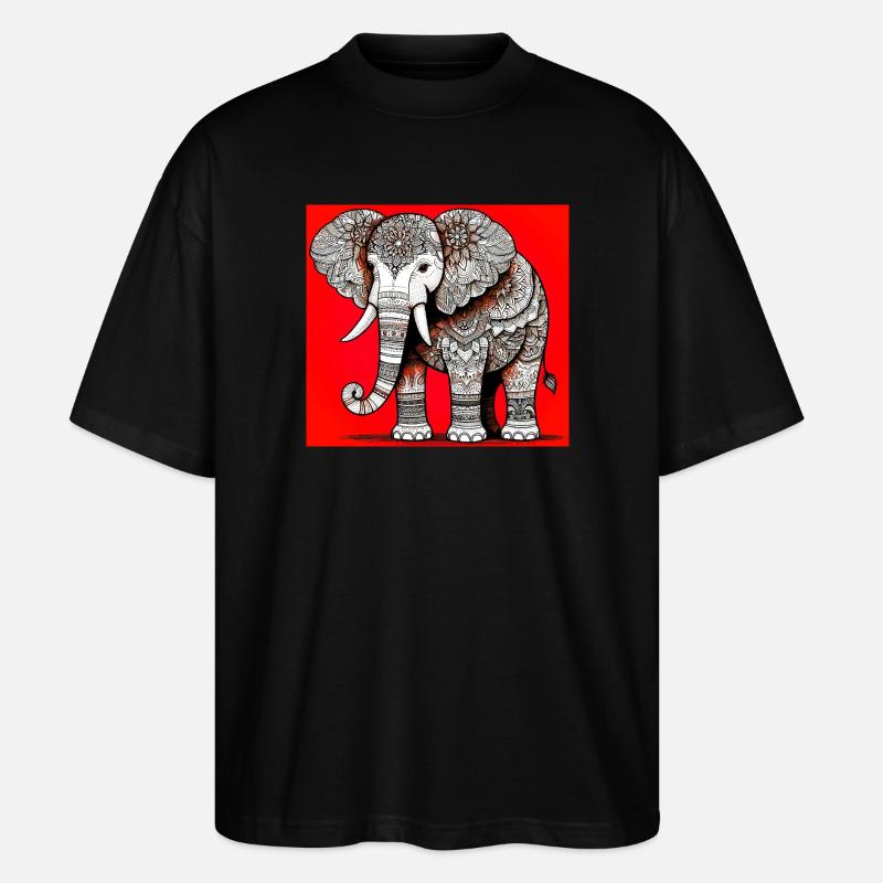 Elefant - Stanley/Stella Oversized Unisex Bio T-Shirt Blaster 2.0 - Schwarz