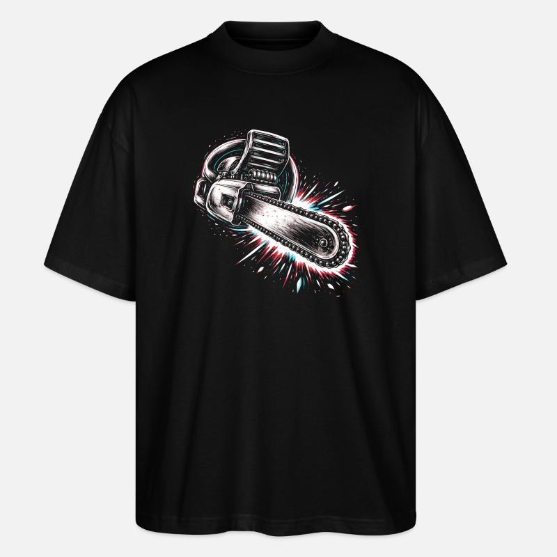 Chainsaw Tool Lumberjack Design - Stanley/Stella Oversized Unisex Organic T-shirt Blaster 2.0 - black