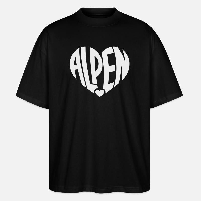 Alpen Herz-Logo - Stanley/Stella Oversized Unisex Bio T-Shirt Blaster 2.0 - Schwarz