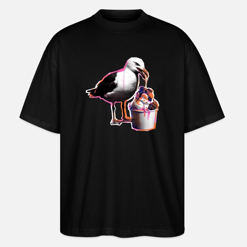 Möwe Isst Eis - Stanley/Stella Oversized Unisex Organic T-shirt Blaster 2.0 - black