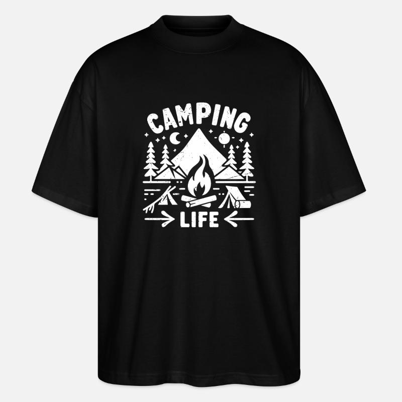 La vie en camping - T-shirt bio Blaster 2.0 coupe oversize Stanley/Stella Unisexe - noir