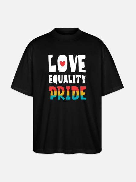 LGBTQ Pride Month - Love. Equality. Pride - Stanley/Stella Oversized Unisex Organic T-shirt Blaster 2.0 - black