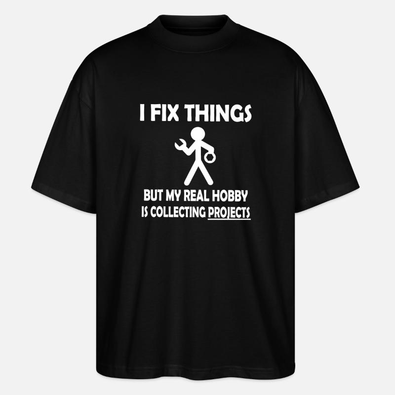 I Fix Things, Collecting Projects - Stanley/Stella Oversized Unisex Organic T-shirt Blaster 2.0 - black