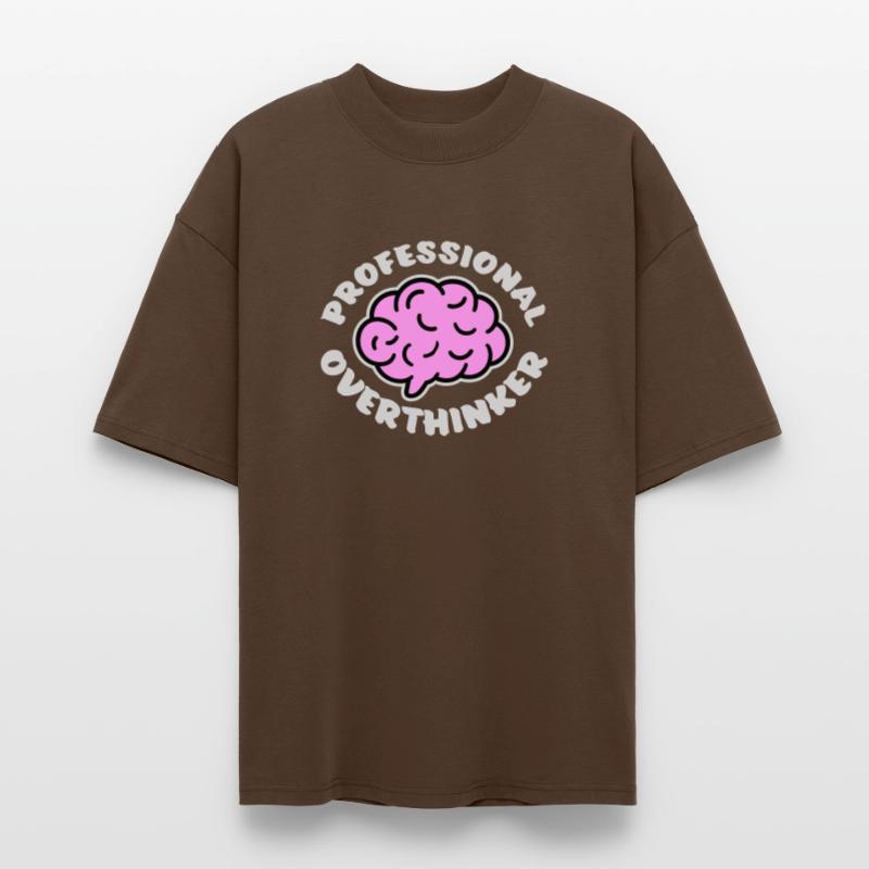 Professional Overthinker Funny Brooding Anxiety Logo Stanley/Stella Oversized Unisex Organic T-shirt Blaster 2.0
