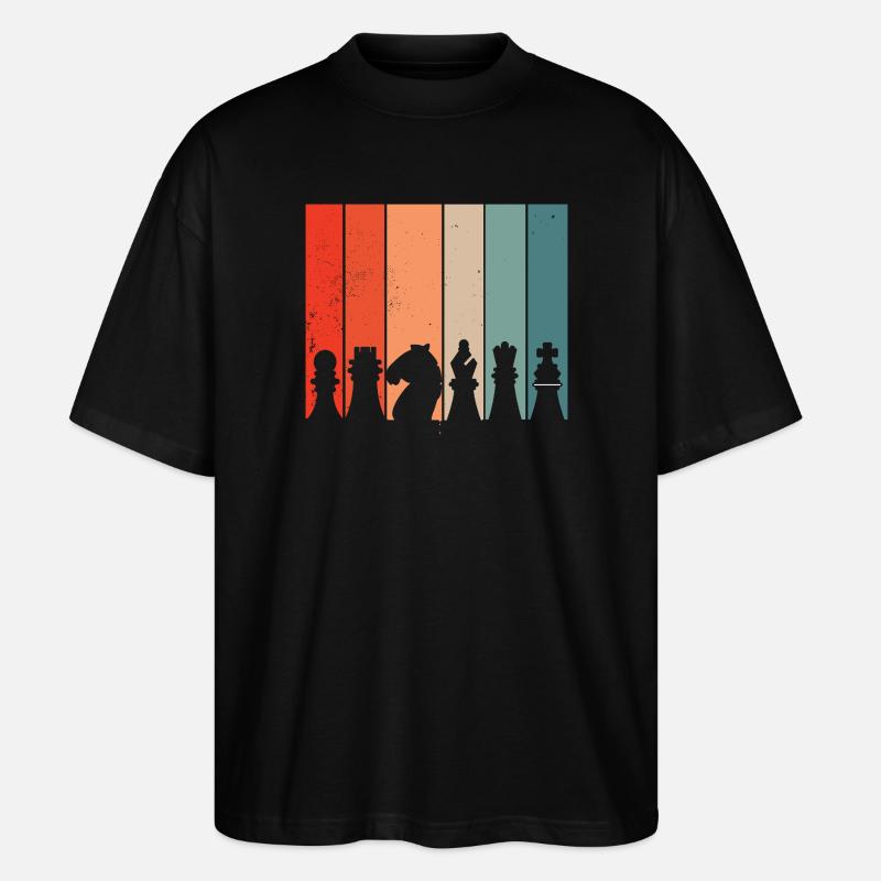 Échecs Rétro - T-shirt bio Blaster 2.0 coupe oversize Stanley/Stella Unisexe - noir