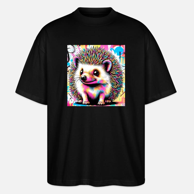 hérisson - T-shirt bio Blaster 2.0 coupe oversize Stanley/Stella Unisexe - noir