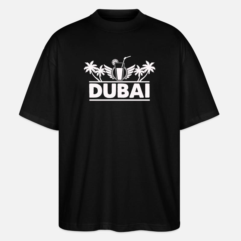 Dubai Palm Trees Drink Logo - Stanley/Stella Oversized Unisex Organic T-shirt Blaster 2.0 - black