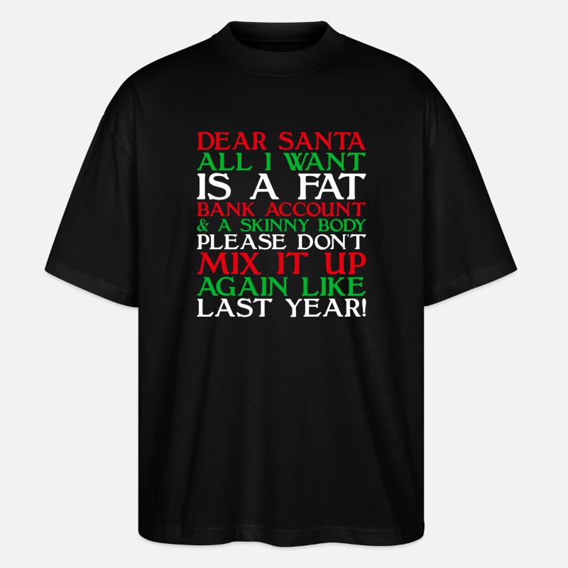 Cher Père Noël - T-shirt bio Blaster 2.0 coupe oversize Stanley/Stella Unisexe - noir