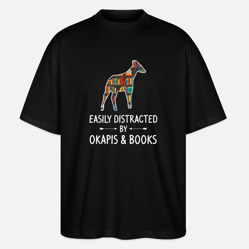 Bookish Donkey Library Silhouette - Stanley/Stella Oversized Unisex Organic T-shirt Blaster 2.0 - black