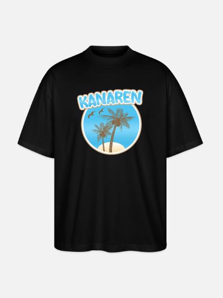 Canary Islands Palm Beach Logo - Stanley/Stella Oversized Unisex Organic T-shirt Blaster 2.0 - black