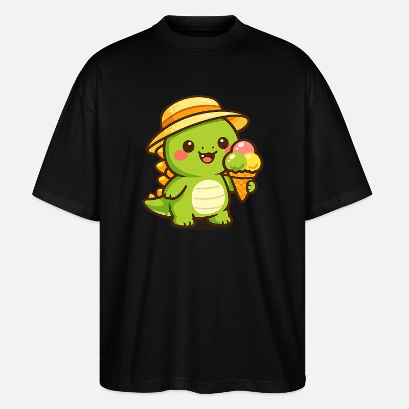 Kleiner Dino Eiscreme Abenteuer - Stanley/Stella Oversized Unisex Organic T-shirt Blaster 2.0 - black