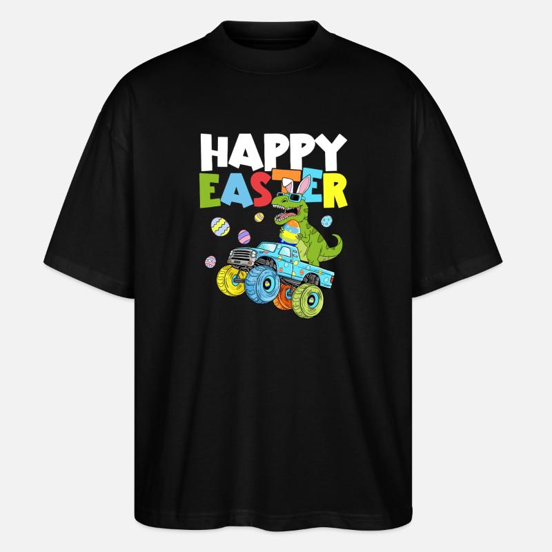 Dino-Oster-Monstertruck - Stanley/Stella Oversized Unisex Bio T-Shirt Blaster 2.0 - Schwarz
