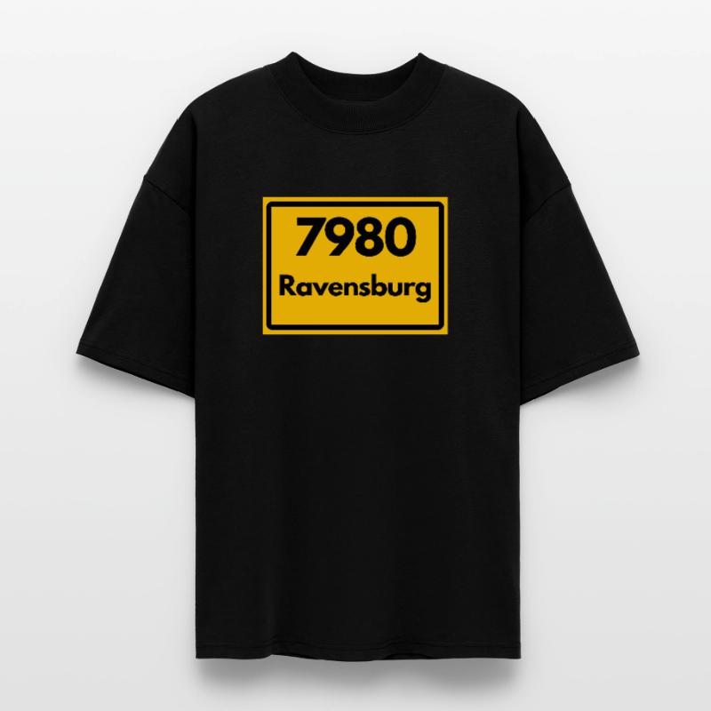 OLD POSTCODE ZIP CODE RETRO 7980 RAVENSBURG HEIMAT Stanley/Stella Oversized Unisex Organic T-shirt Blaster 2.0