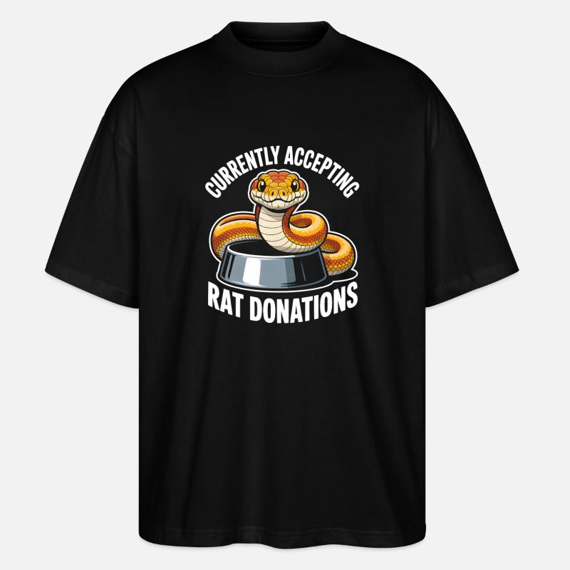 Rattenspenden gesucht | Königspython Humor - Stanley/Stella Oversized Unisex Bio T-Shirt Blaster 2.0 - Schwarz