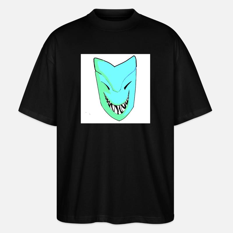 Masque souriant dans le dégradé - T-shirt bio Blaster 2.0 coupe oversize Stanley/Stella Unisexe - noir