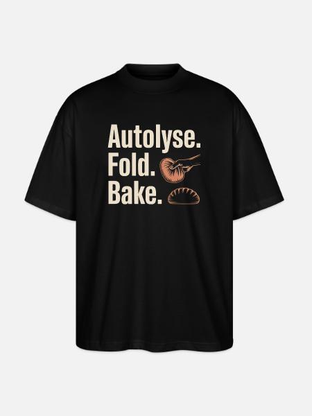 Autolyse Fold Bake Bread Art - Stanley/Stella Oversized Unisex Organic T-shirt Blaster 2.0 - black