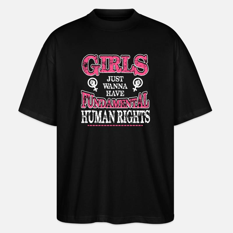 Grundrechte Feminist Tee - Stanley/Stella Oversized Unisex Bio T-Shirt Blaster 2.0 - Schwarz