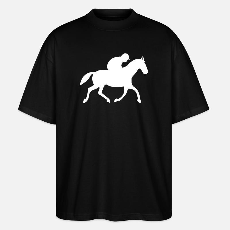 Pferde - Stanley/Stella Oversized Unisex Bio T-Shirt Blaster 2.0 - Schwarz