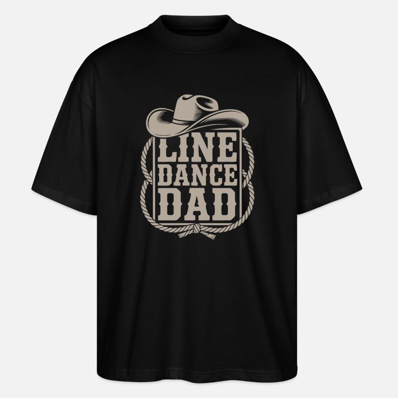 Line Dance Dad Cowboy Flair - Stanley/Stella Oversized Unisex Bio T-Shirt Blaster 2.0 - Schwarz