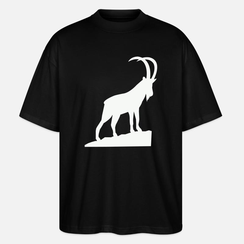 Alpenbock Silhouette - Stanley/Stella Oversized Unisex Bio T-Shirt Blaster 2.0 - Schwarz