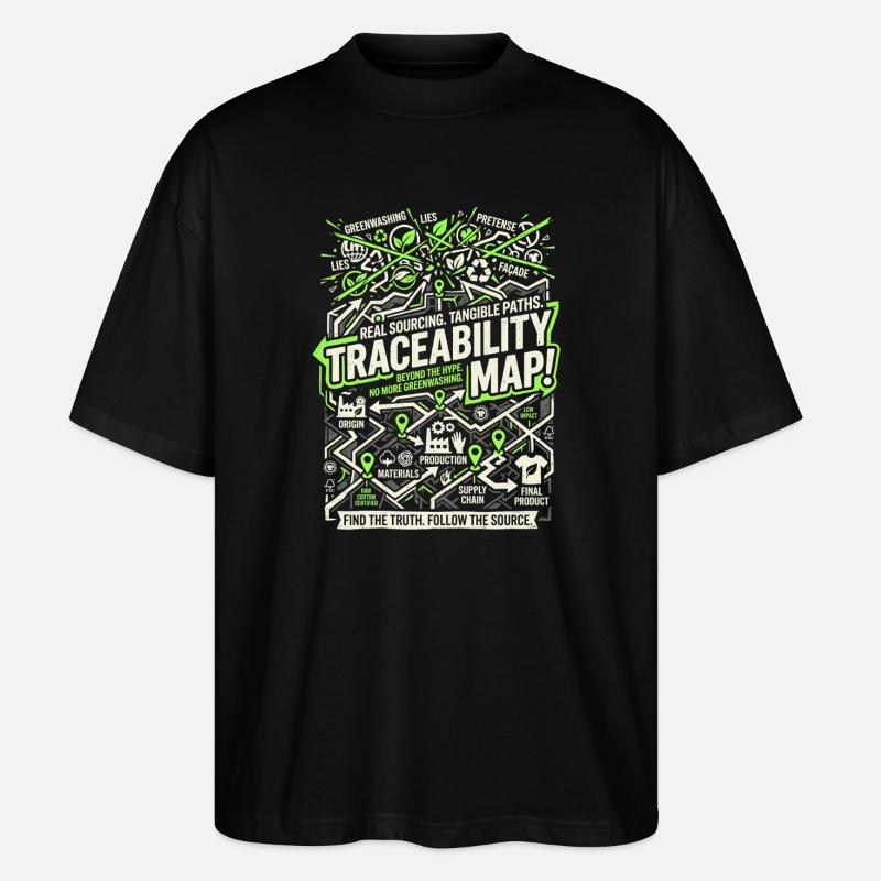 Traceability Map - Stanley/Stella Oversized Unisex Bio T-Shirt Blaster 2.0 - Schwarz