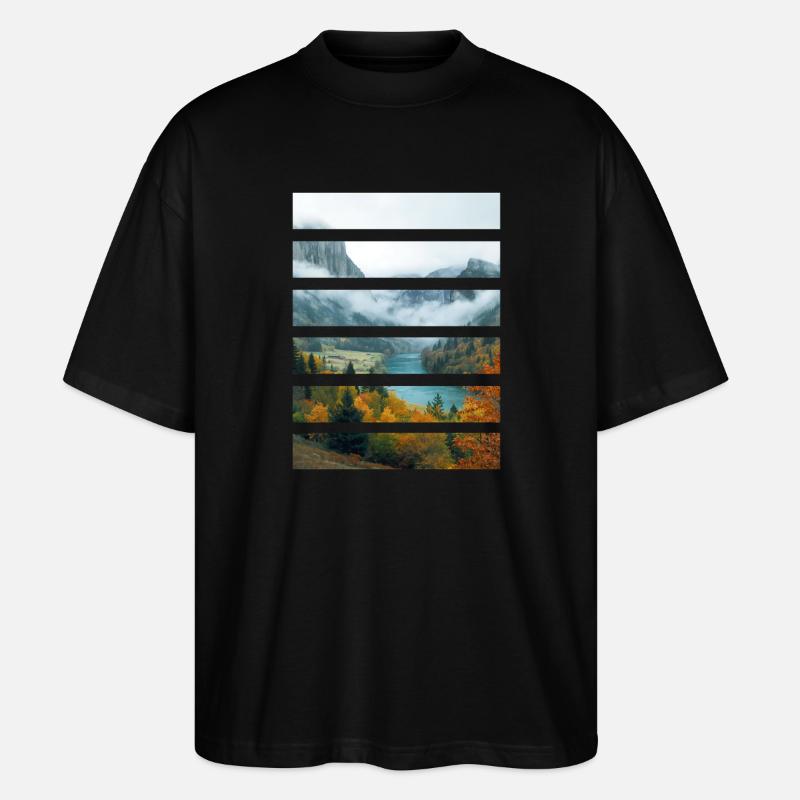 Vallées dAutomne et Lac Paisible - T-shirt bio Blaster 2.0 coupe oversize Stanley/Stella Unisexe - noir