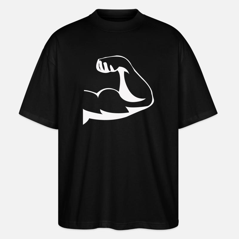 Kraftvoller Bizeps Silhouette - Stanley/Stella Oversized Unisex Bio T-Shirt Blaster 2.0 - Schwarz