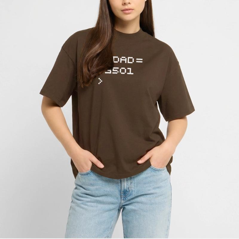DAD 8-Bit Code Nerd Pixel Terminal Retro Stanley/Stella Oversized Unisex Organic T-shirt Blaster 2.0
