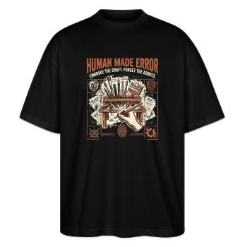 Human Error - Stanley/Stella Oversized Unisex Bio T-Shirt Blaster 2.0 - Schwarz - Vorne - Alina (178cm) & Michal (187cm)