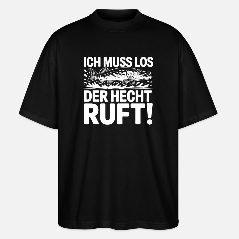 Angler Spruch Hecht - Stanley/Stella Oversized Unisex Bio T-Shirt Blaster 2.0 - Schwarz