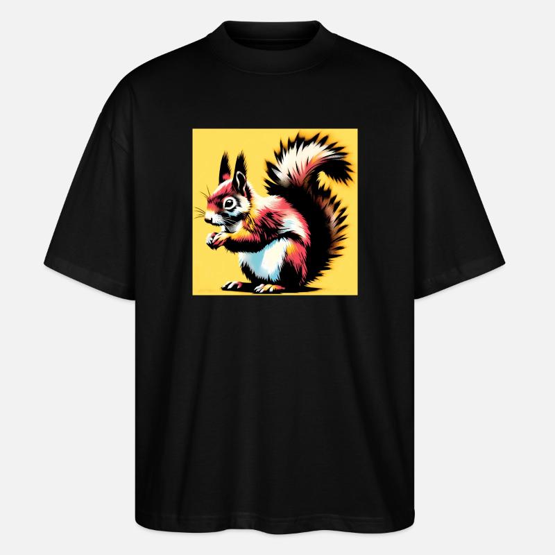 Eichhörnchen - Stanley/Stella Oversized Unisex Bio T-Shirt Blaster 2.0 - Schwarz