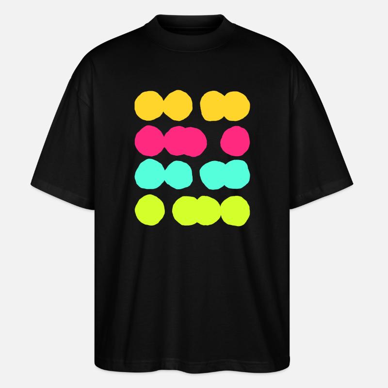 Colourful Abstract Circle Pattern - Fun & Vibrant - Stanley/Stella Oversized Unisex Organic T-shirt Blaster 2.0 - black