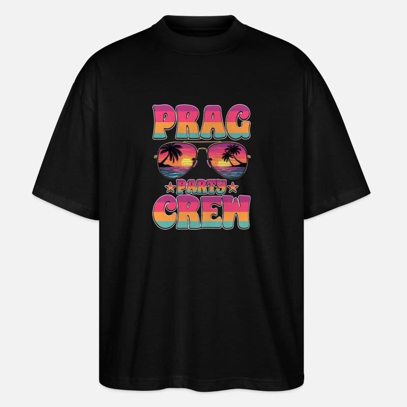 Prag Party Crew - Stanley/Stella Oversized Unisex Bio T-Shirt Blaster 2.0 - Schwarz