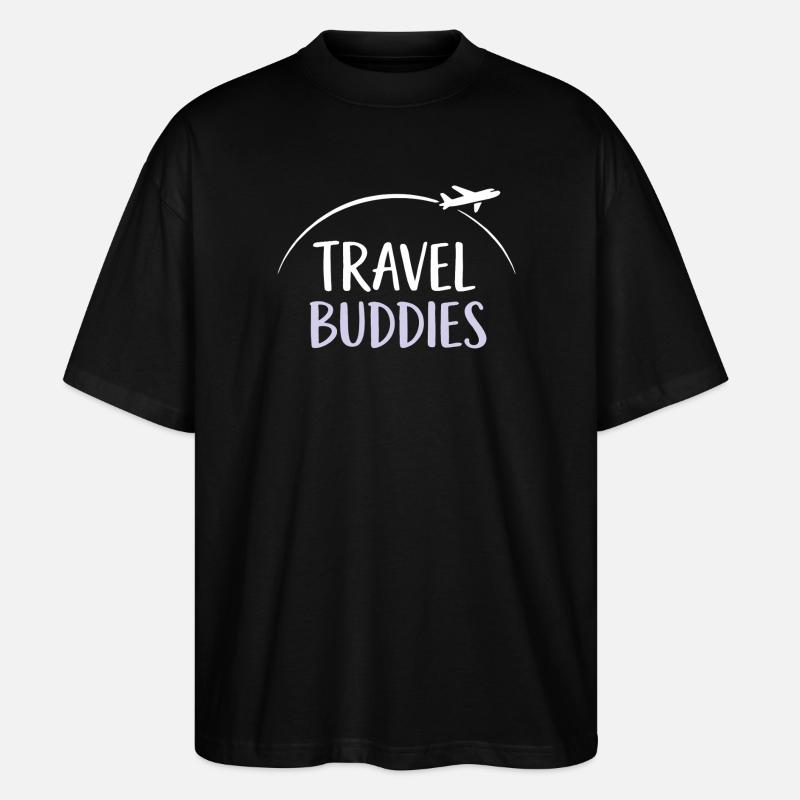 Travel buddies - Stanley/Stella Oversized Unisex Bio T-Shirt Blaster 2.0 - Schwarz