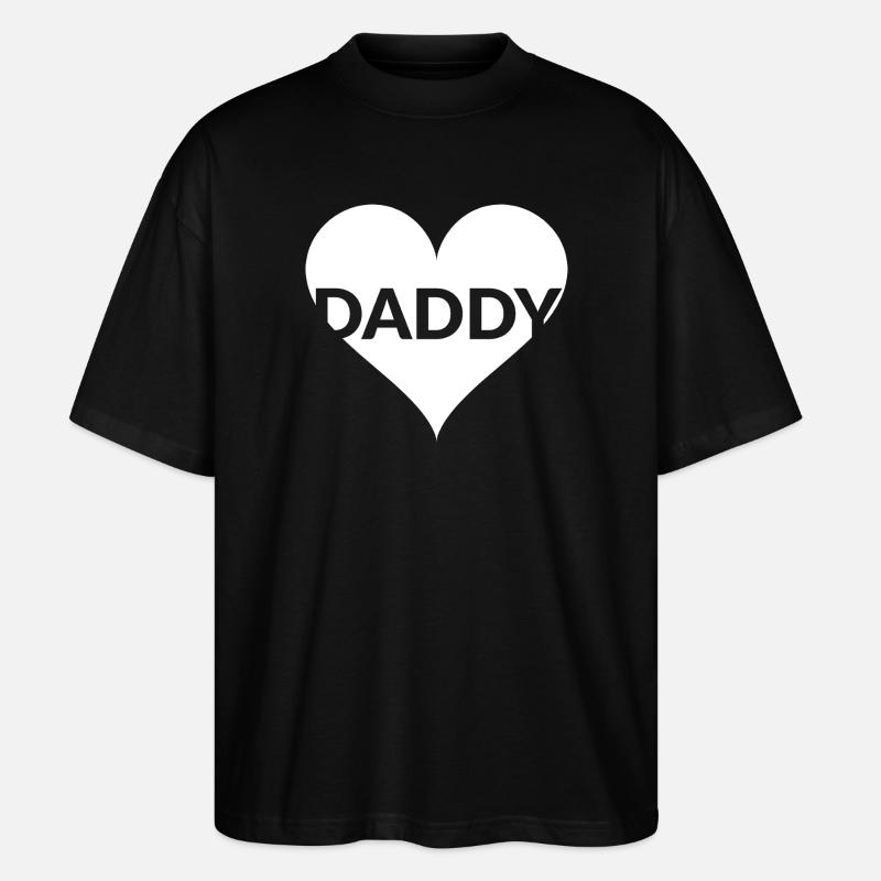 Daddy Heart Gift - Stanley/Stella Oversized Unisex Organic T-shirt Blaster 2.0 - black