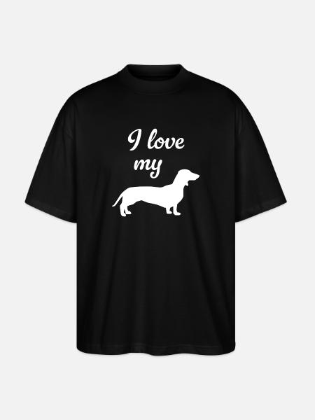 Jeg elsker min gravhund fanmaster Mistress Paw - Stanley/Stella Oversize Unisex Øko T-shirt Blaster 2.0 - sort
