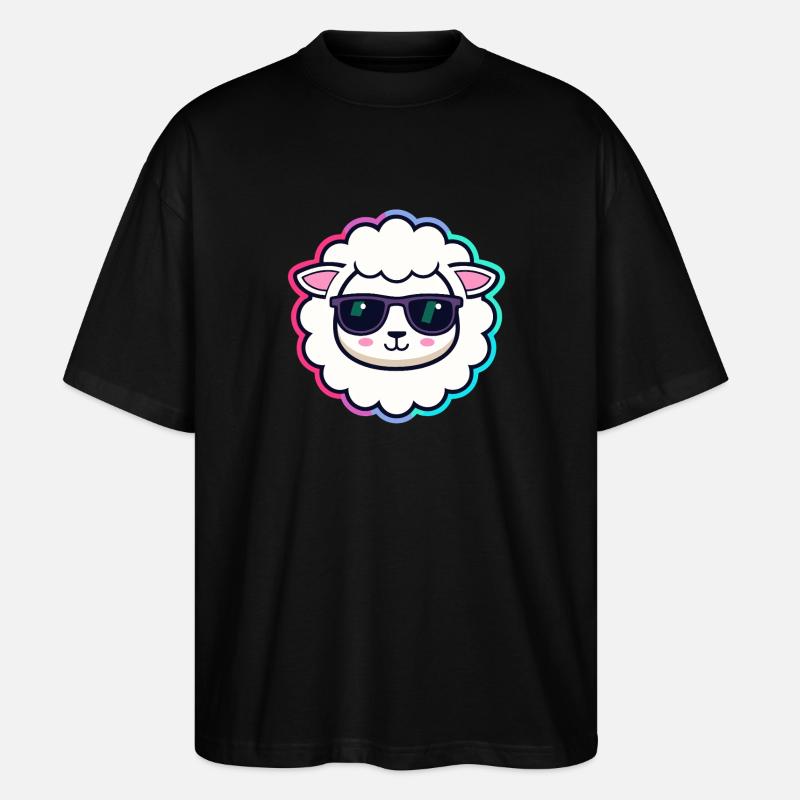 Schaf-Hipster-Brille - Stanley/Stella Oversized Unisex Bio T-Shirt Blaster 2.0 - Schwarz