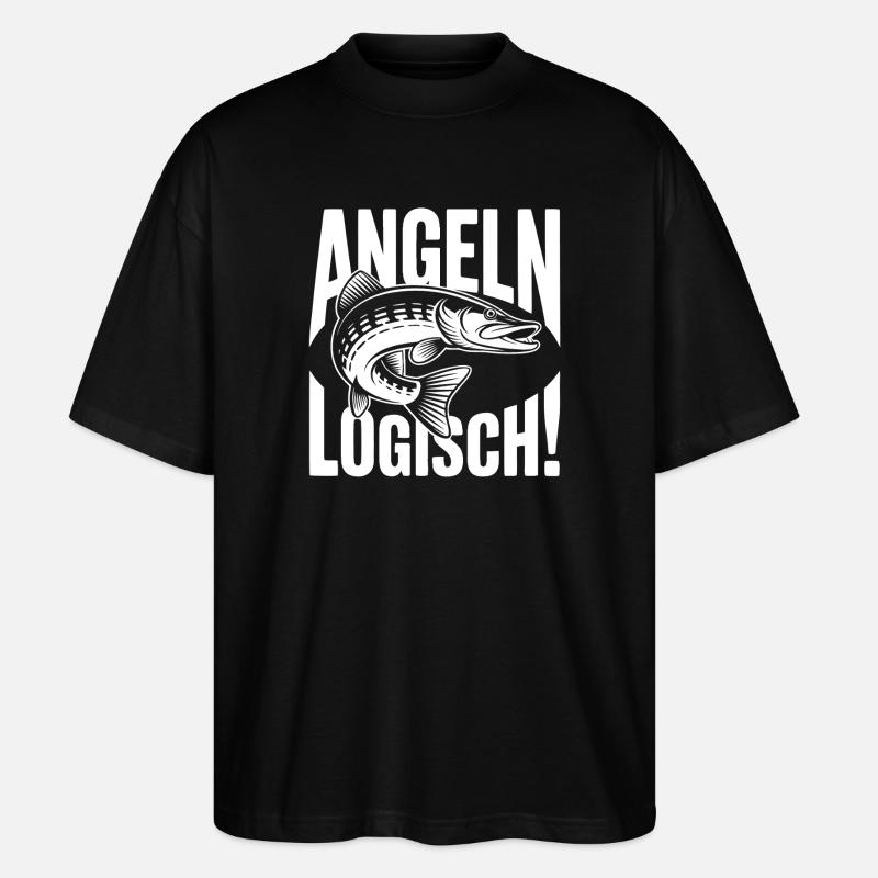 Angeln Logisch - Stanley/Stella Oversized Unisex Bio T-Shirt Blaster 2.0 - Schwarz