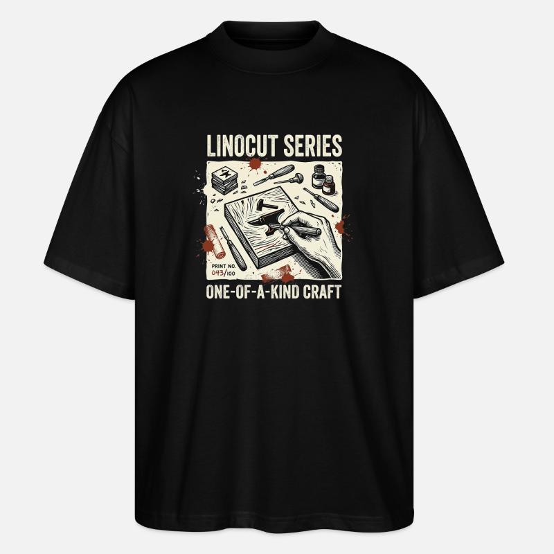 Linocut Series - Stanley/Stella Oversized Unisex Bio T-Shirt Blaster 2.0 - Schwarz