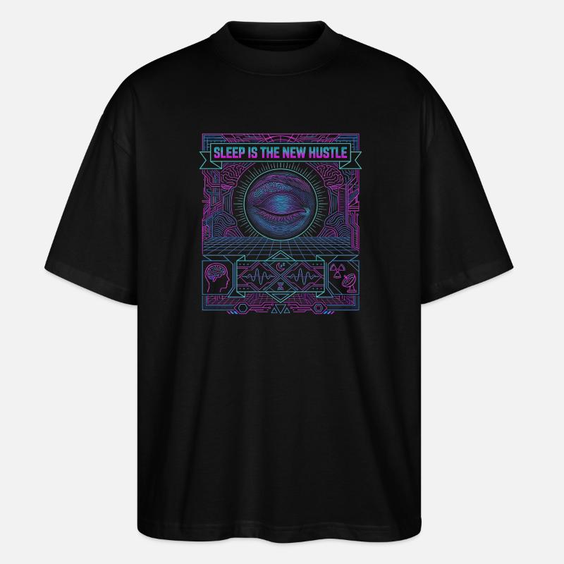Hustle The Sleep - Stanley/Stella Oversized Unisex Bio T-Shirt Blaster 2.0 - Schwarz