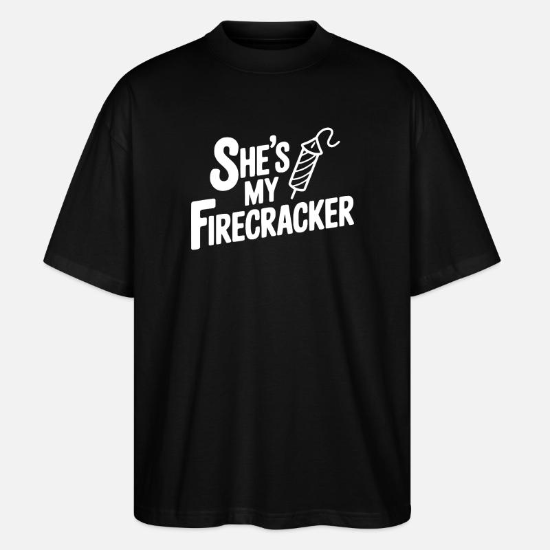 She's My Firecracker - Stanley/Stella Oversized Unisex Organic T-shirt Blaster 2.0 - black