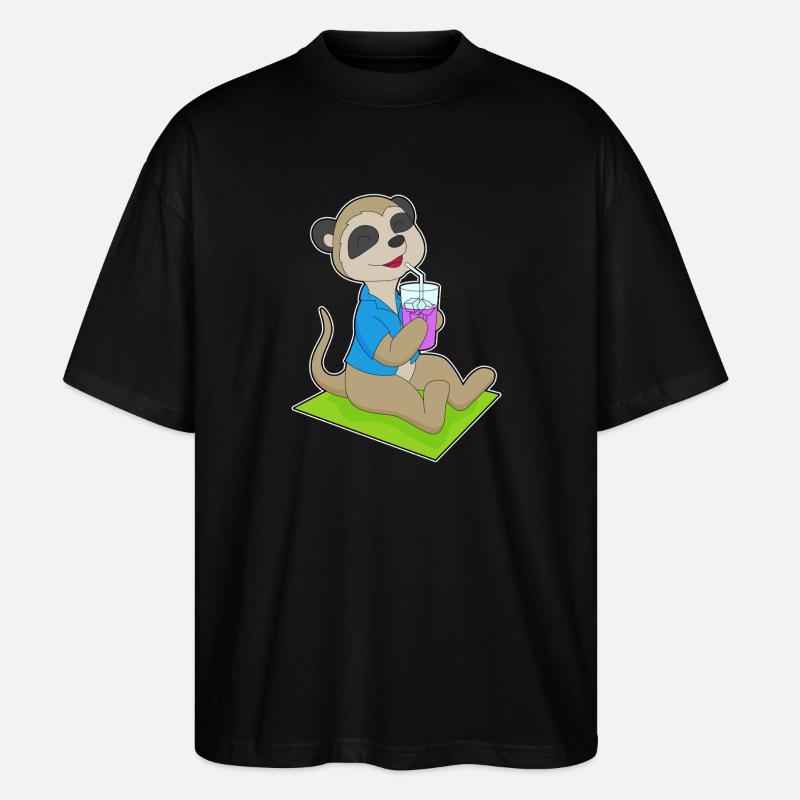 Erdmännchen Strand Getränk Sommer - Stanley/Stella Oversized Unisex Bio T-Shirt Blaster 2.0 - Schwarz