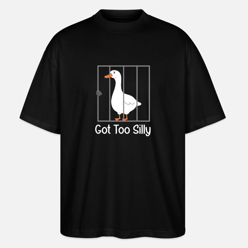 Wurde zu albern, Gans - Stanley/Stella Oversized Unisex Bio T-Shirt Blaster 2.0 - Schwarz