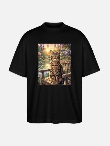 Tigerkette im ruhigen Blaubaumgarten - Stanley/Stella Oversized Unisex Bio T-Shirt Blaster 2.0 - Schwarz