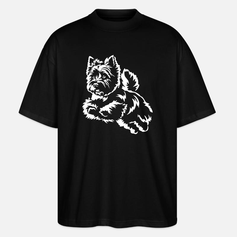 Cairn Terrier "Black Edition" - Stanley/Stella Oversized Unisex Organic T-shirt Blaster 2.0 - black