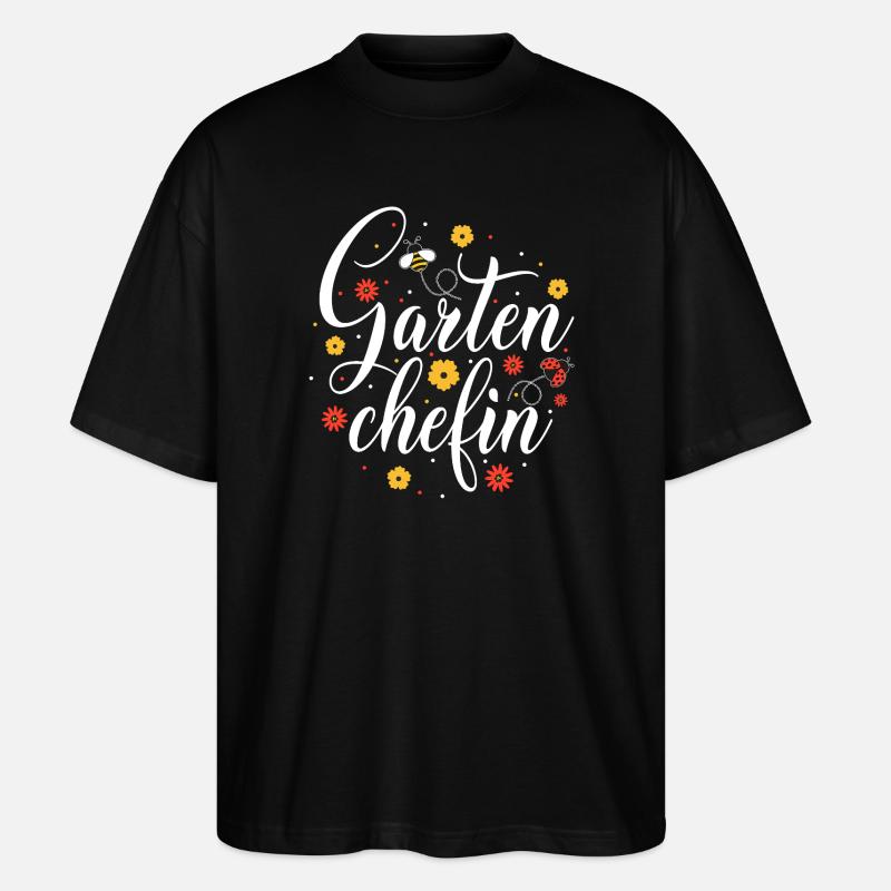 Gartenchefin Blütenzauber - Stanley/Stella Oversized Unisex Bio T-Shirt Blaster 2.0 - Schwarz
