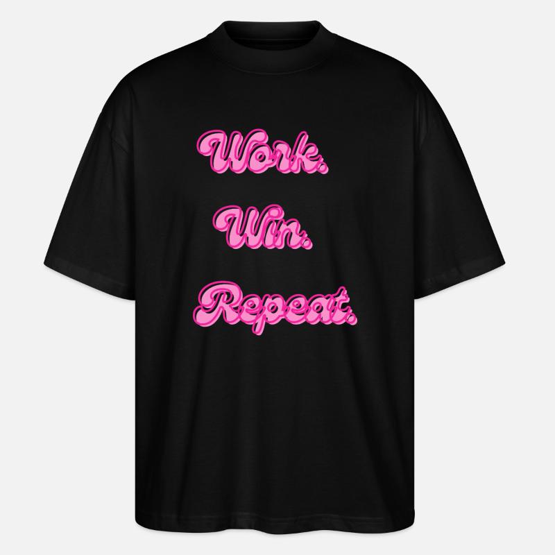 Work Win wiederholt Retro Neon - Stanley/Stella Oversized Unisex Bio T-Shirt Blaster 2.0 - Schwarz