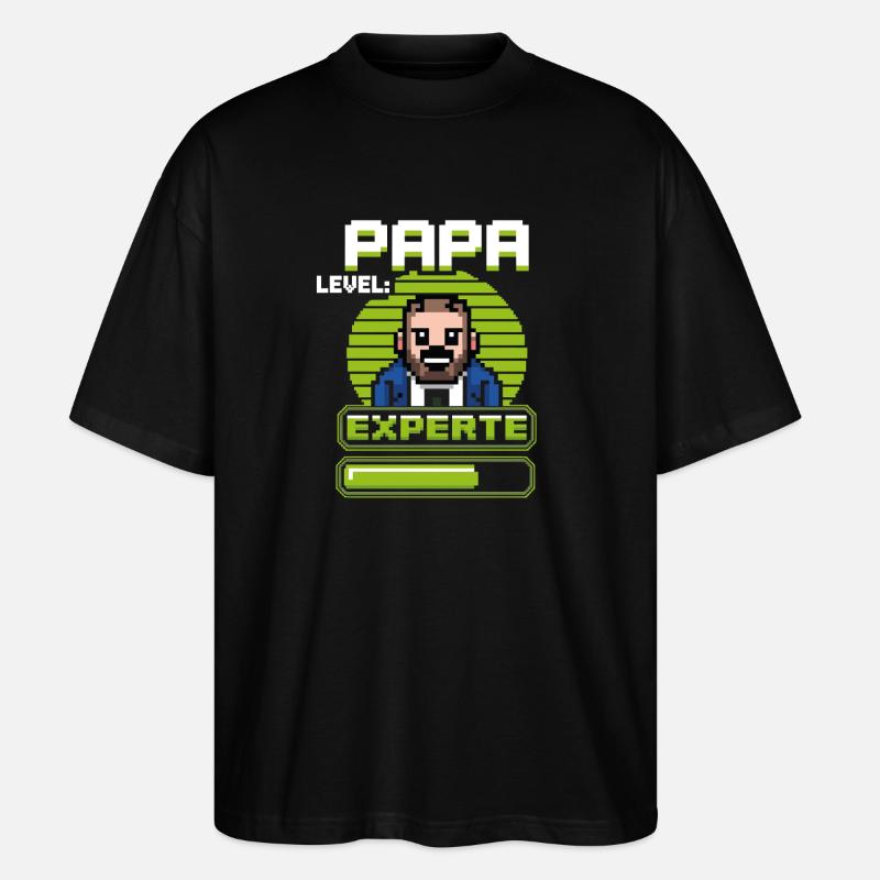 Gamer Papa Level Experte Design - Stanley/Stella Oversized Unisex Bio T-Shirt Blaster 2.0 - Schwarz