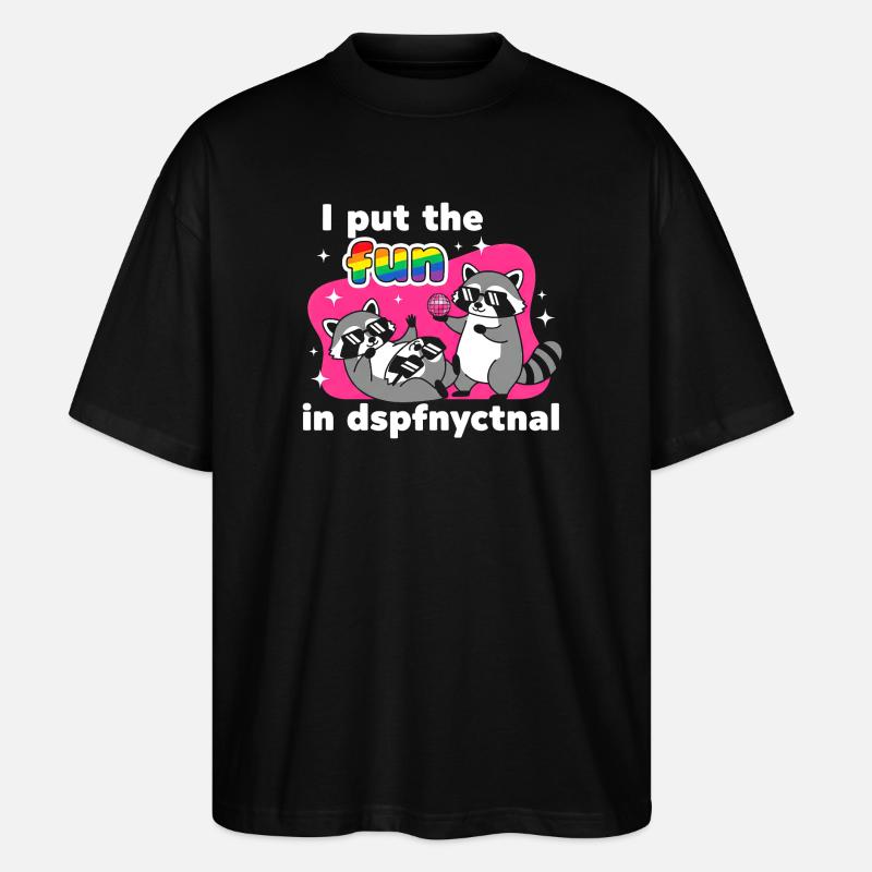 Disco Raccoons : Rainbow Fun - T-shirt bio Blaster 2.0 coupe oversize Stanley/Stella Unisexe - noir
